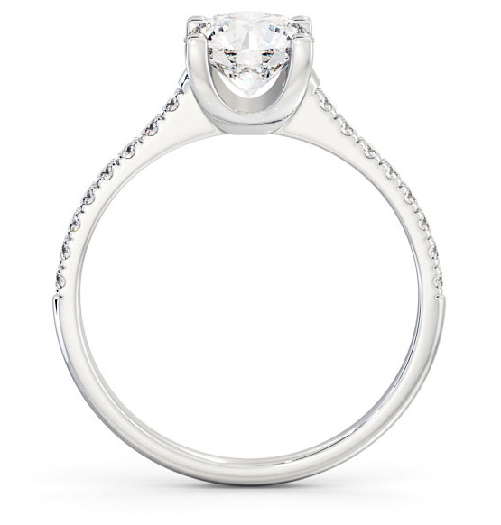 Round Diamond Slender Band Engagement Ring 18K White Gold Solitaire ENRD140S_WG_THUMB1 