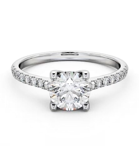 Round Diamond Slender Band Engagement Ring Palladium Solitaire ENRD140S_WG_THUMB2 