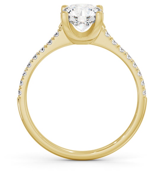 Round Diamond Slender Band Engagement Ring 18K Yellow Gold Solitaire ENRD140S_YG_THUMB1 