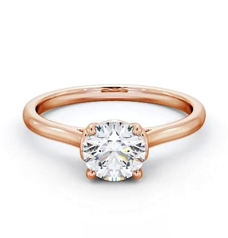 Round Diamond Unique Style Head Engagement Ring 9K Rose Gold Solitaire ENRD141_RG_THUMB2 