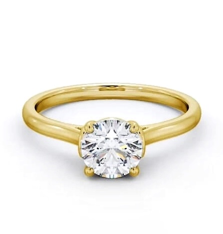 Round Diamond Unique Style Head Ring 9K Yellow Gold Solitaire ENRD141_YG_THUMB2 