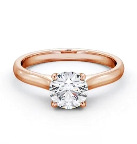 Round Diamond Subtle Style Engagement Ring 18K Rose Gold Solitaire ENRD142_RG_THUMB2 