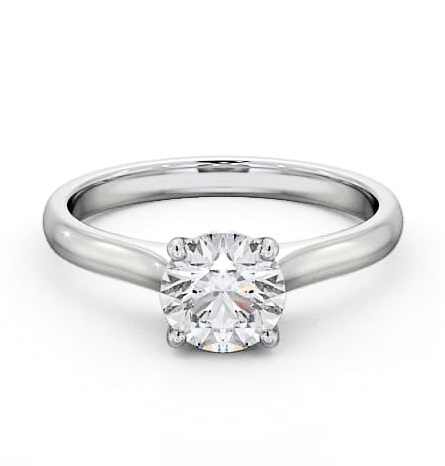 Round Diamond Subtle Style Engagement Ring Platinum Solitaire ENRD142_WG_THUMB2 