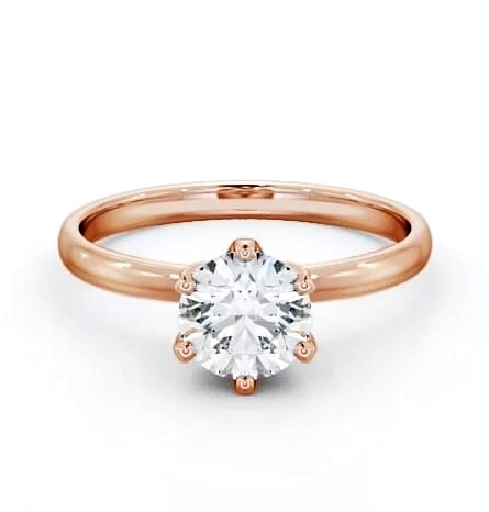 Round Diamond 6 Prong Engagement Ring 9K Rose Gold Solitaire ENRD143_RG_THUMB2 