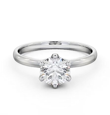 Round Diamond 6 Prong Engagement Ring 9K White Gold Solitaire ENRD143_WG_THUMB2 