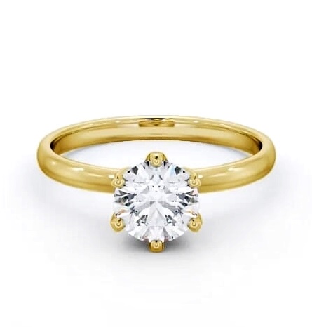 Round Diamond 6 Prong Engagement Ring 9K Yellow Gold Solitaire ENRD143_YG_THUMB2 