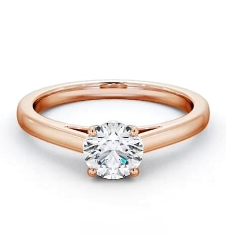 Round Diamond Elevated Setting Engagement Ring 18K Rose Gold Solitaire ENRD145_RG_THUMB1