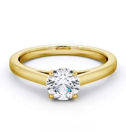 Round Diamond Elevated Setting Ring 18K Yellow Gold Solitaire ENRD145_YG_THUMB2 