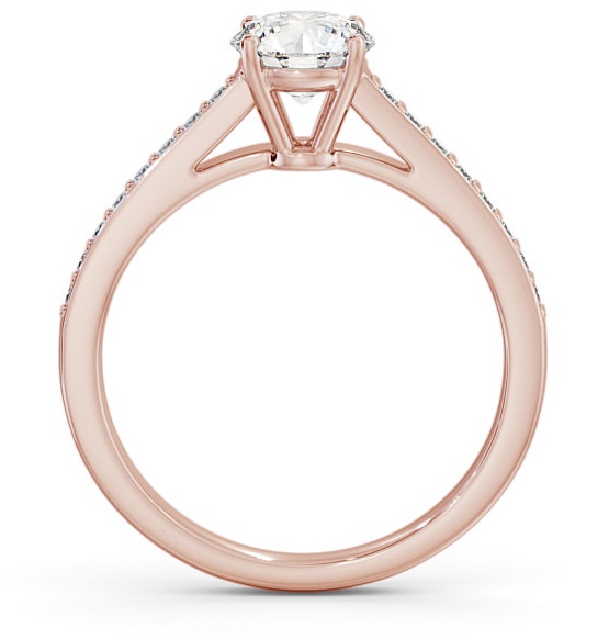 Round Diamond High Setting Engagement Ring 18K Rose Gold Solitaire ENRD145S_RG_THUMB1 