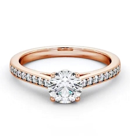 Round Diamond High Setting Engagement Ring 9K Rose Gold Solitaire ENRD145S_RG_THUMB2 