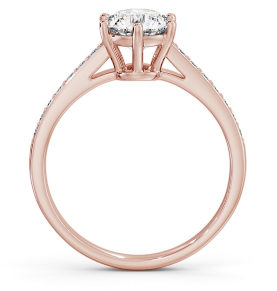 Round Diamond 6 Prong Engagement Ring 18K Rose Gold Solitaire ENRD146S_RG_THUMB1 