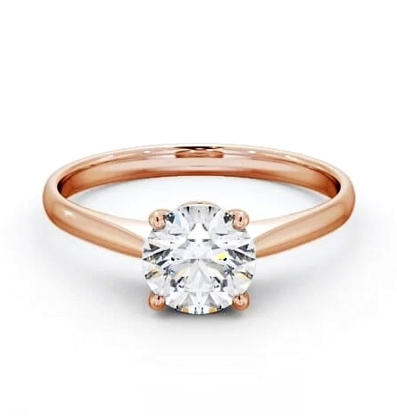 Round Diamond Slender Band Engagement Ring 18K Rose Gold Solitaire ENRD147_RG_THUMB2 