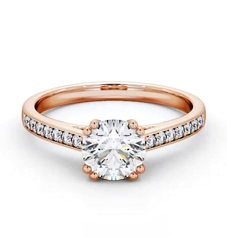 Round Diamond 8 Prong Engagement Ring 9K Rose Gold Solitaire ENRD148S_RG_THUMB2 