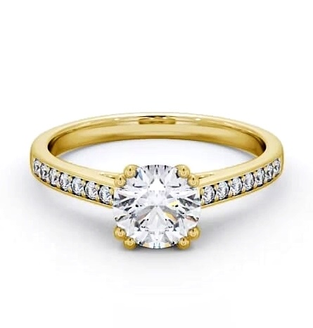 Round Diamond 8 Prong Engagement Ring 9K Yellow Gold Solitaire ENRD148S_YG_THUMB2 