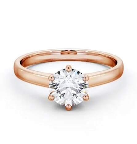 Round Diamond 6 Prong Engagement Ring 9K Rose Gold Solitaire ENRD149_RG_THUMB2 