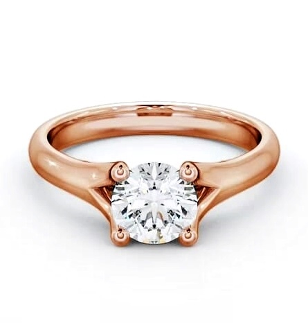 Round Diamond Split Band Engagement Ring 9K Rose Gold Solitaire ENRD14_RG_THUMB2 