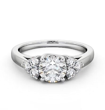 Round Diamond Majestic Style Engagement Ring 18K White Gold Solitaire ENRD151S_WG_THUMB2 