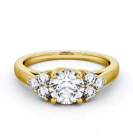 Round Diamond Majestic Style Engagement Ring 18K Yellow Gold Solitaire ENRD151S_YG_THUMB2 