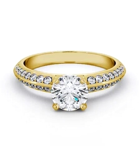 Round Diamond Knife Edge Band Engagement Ring 9K Yellow Gold Solitaire ENRD156S_YG_THUMB2 