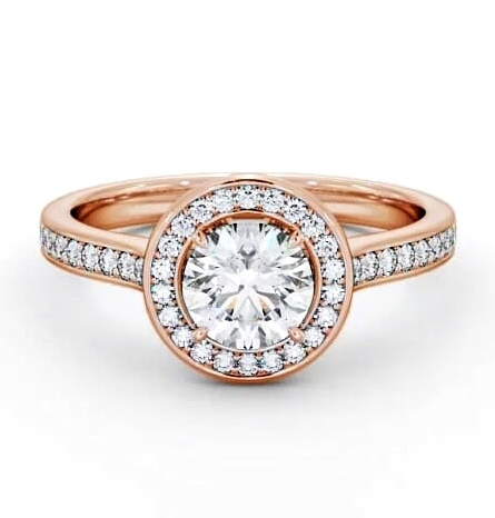 Halo Round Diamond Traditional Engagement Ring 9K Rose Gold ENRD157_RG_THUMB2 