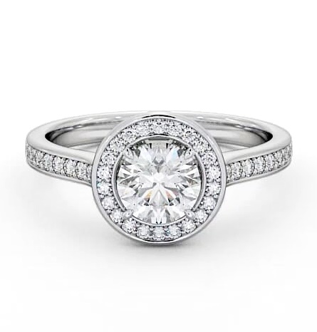 Halo Round Diamond Traditional Engagement Ring Platinum ENRD157_WG_THUMB2 