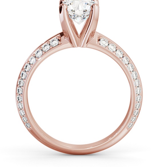 Round Diamond Knife Edge Band Engagement Ring 9K Rose Gold Solitaire ENRD157S_RG_THUMB1 