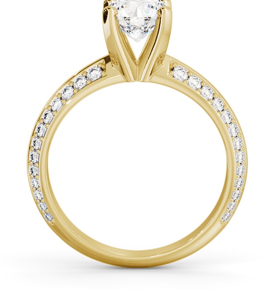 Round Diamond Knife Edge Band Engagement Ring 9K Yellow Gold Solitaire ENRD157S_YG_THUMB1 