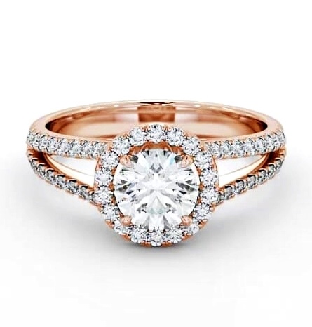 Halo Round Diamond Split Band Engagement Ring 9K Rose Gold ENRD158_RG_THUMB2 