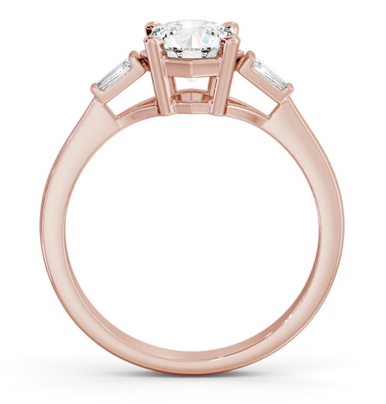 Round Ring 18K Rose Gold Solitaire with Baguette Side Stones ENRD159S_RG_THUMB1 