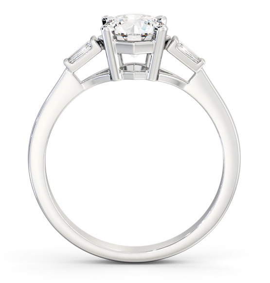 Round Ring Platinum Solitaire with Baguette Side Stones ENRD159S_WG_THUMB1 