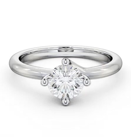 Round Diamond Rotated Head Engagement Ring Platinum Solitaire ENRD15_WG_THUMB1