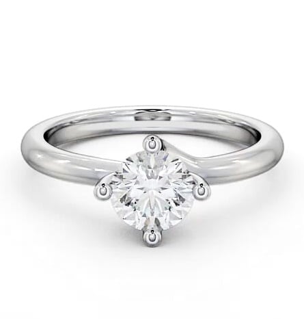 Round Diamond Rotated Head Engagement Ring Platinum Solitaire ENRD15_WG_THUMB2 