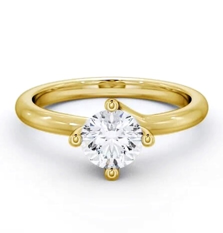 Round Diamond Rotated Head Engagement Ring 18K Yellow Gold Solitaire ENRD15_YG_THUMB2 