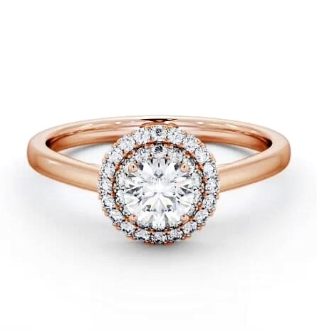 Double Halo Round Diamond Engagement Ring 18K Rose Gold ENRD162_RG_THUMB2 