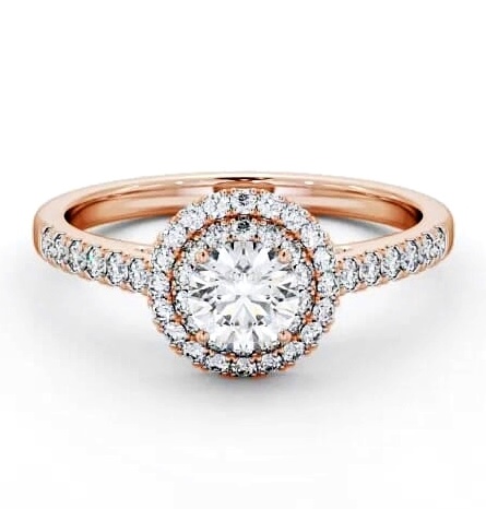 Double Halo Round Diamond Engagement Ring 18K Rose Gold ENRD163_RG_THUMB2 