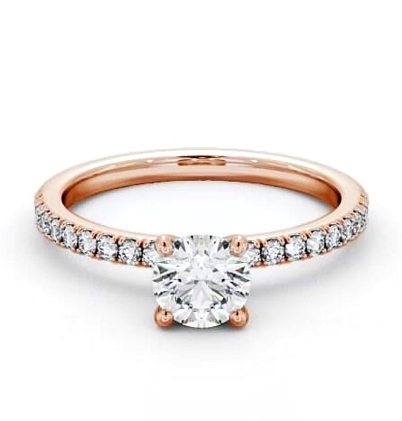 Round Diamond Sleek Engagement Ring 18K Rose Gold Solitaire ENRD167S_RG_THUMB2 