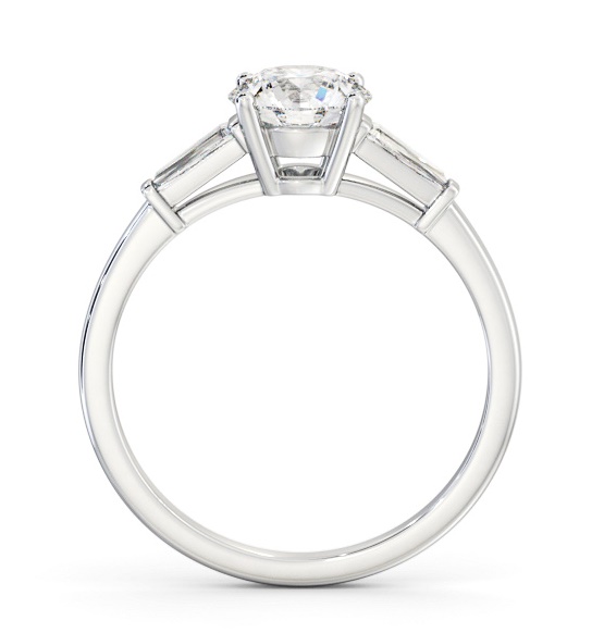 Round Ring 18K White Gold Solitaire with Tapered Baguette Side Stones ENRD168S_WG_THUMB1 