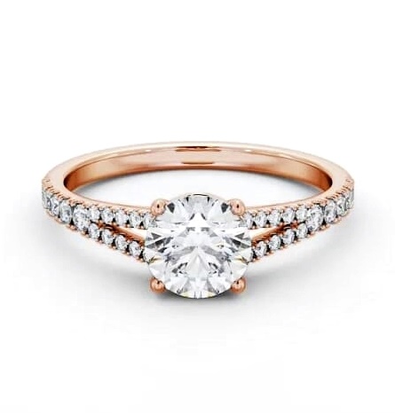 Round Diamond Split Band Engagement Ring 9K Rose Gold Solitaire ENRD169S_RG_THUMB2 