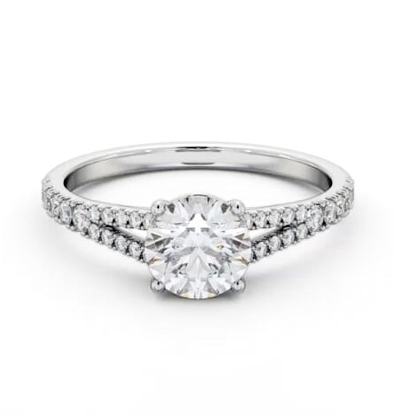 Round Diamond Split Band Engagement Ring Palladium Solitaire ENRD169S_WG_THUMB2 