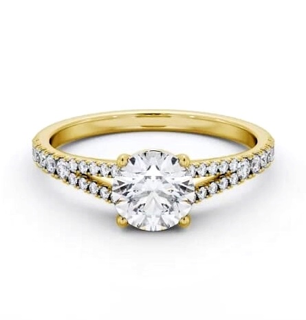 Round Diamond Split Band Engagement Ring 9K Yellow Gold Solitaire ENRD169S_YG_THUMB2 