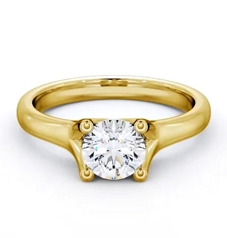 Round Diamond Split Band Engagement Ring 9K Yellow Gold Solitaire ENRD16_YG_THUMB2 