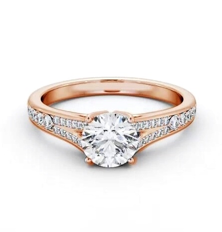 Round Diamond Split Channel Engagement Ring 18K Rose Gold Solitaire ENRD170S_RG_THUMB2 