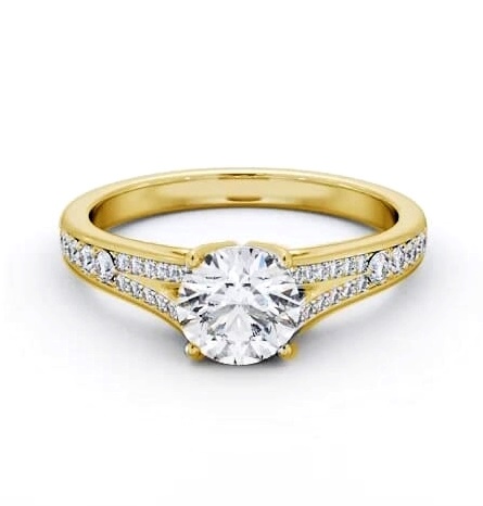 Round Diamond Split Channel Engagement Ring 18K Yellow Gold Solitaire ENRD170S_YG_THUMB2 