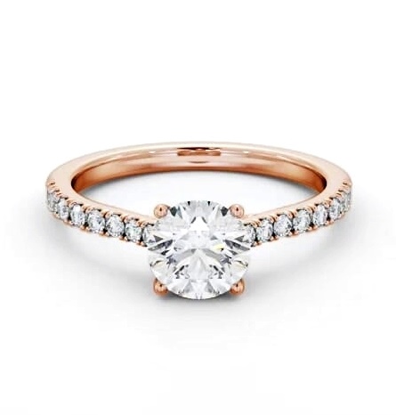 Round Diamond Trellis Design Engagement Ring 9K Rose Gold Solitaire ENRD171S_RG_THUMB2 