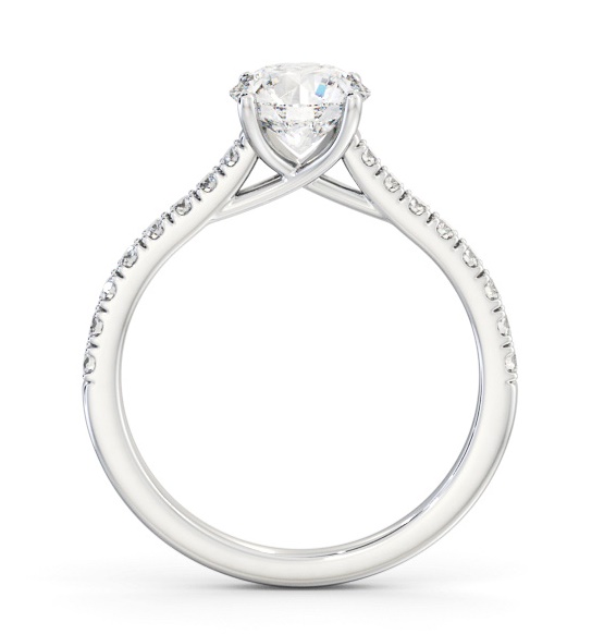 Round Diamond Trellis Design Engagement Ring 18K White Gold Solitaire ENRD171S_WG_THUMB1 