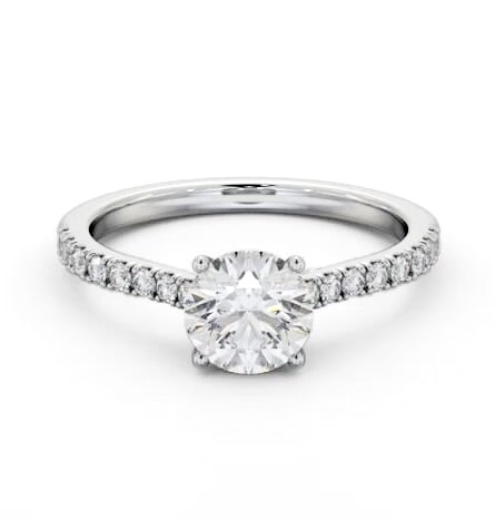 Round Diamond Trellis Design Engagement Ring 18K White Gold Solitaire ENRD171S_WG_THUMB2 