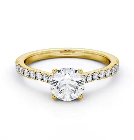 Round Diamond Trellis Design Engagement Ring 18K Yellow Gold Solitaire ENRD171S_YG_THUMB2 