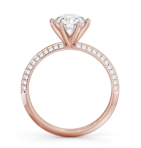 Round Diamond Knife Edge Engagement Ring 9K Rose Gold Solitaire ENRD172S_RG_THUMB1 