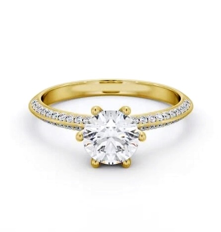 Round Diamond Knife Edge Engagement Ring 9K Yellow Gold Solitaire ENRD172S_YG_THUMB2 