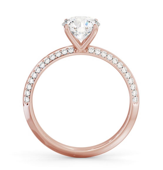 Round Diamond Knife Edge Engagement Ring 18K Rose Gold Solitaire ENRD173S_RG_THUMB1 